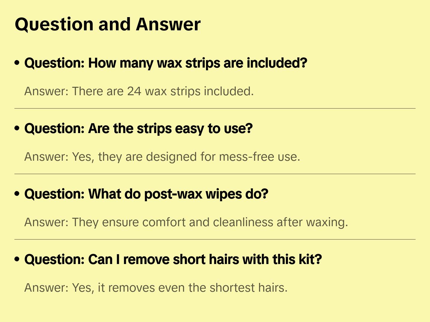 Athena Club Wax Strip Kit for Bikini - 24 Wax Strips & Post-Wax Wipes for Body Care and Comfort