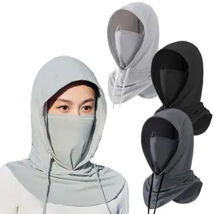 3 Pack Cooling Balaclava Hooded Face Mask - Full Coverage Breathable Windproof & Moisture-Wicking for Men & Women, Snug Fit with Adjustable Drawstring & Chin Guard, All-Season Outdoor Sports for Cycling, Skiing, Motorcycling, Fishing tiktokshopspringglowu
