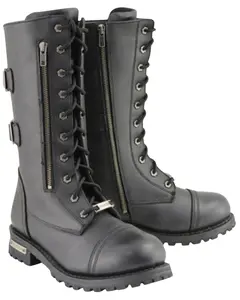 Milwaukee Leather Men's Lace-Up Tactical Motorcycle Boot Round Toe - Mbm9069