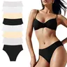 Women's Cotton Bikini Underwear Multipacks (8pcs/4pcs) - Mid-High Waist Soft Breathable Fabric Panties, Solid Color Sporty Briefs Modest Knickers for All Seasons Daily Wear