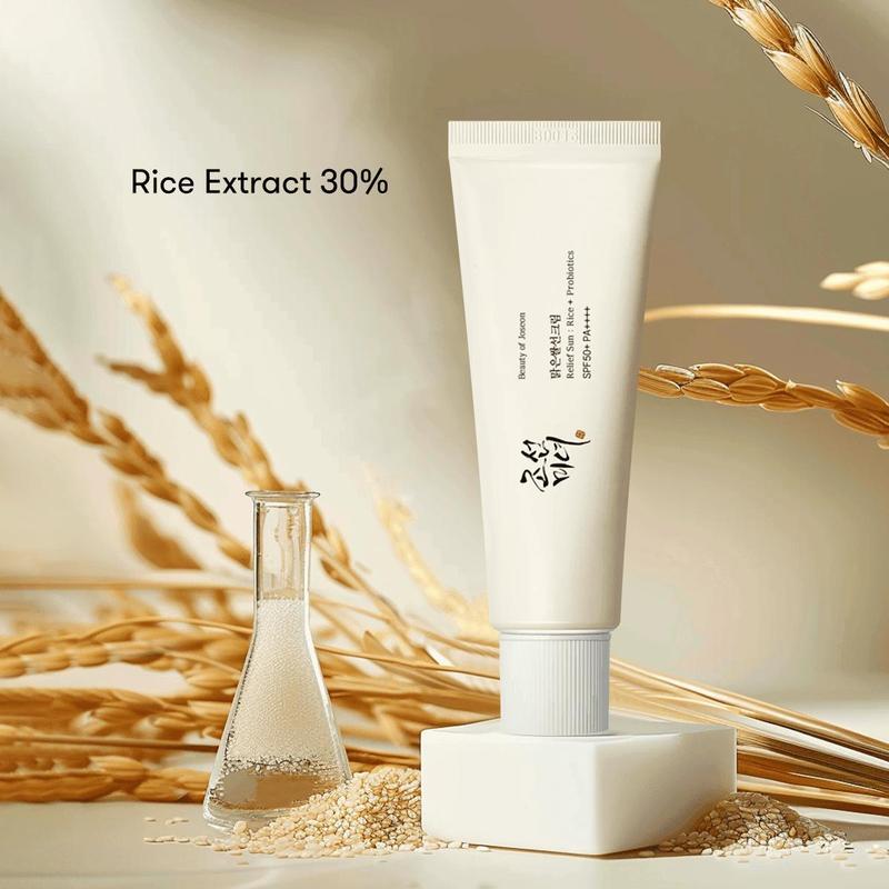 Beauty of Joseon Rice Sunscreen SPF50+ PA++++ - Lightweight Korean Sun Protection, Hydrating, No White Cast, Calming, Antioxidant, 50ml, Suitable for Multiple Skin Types, Silky Texture, Niacinamide & Probiotics, Smooth