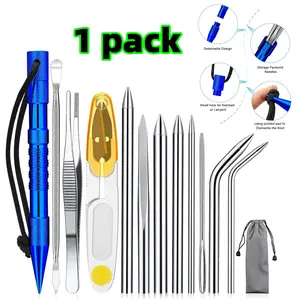 12 piece Stainless Steel Knotter Tools Lacing Needles for Leather Rope Cords Paracord FID Knotter Tools Set With 3 Pieces FID, Stainless Steel Needle Beauty & Personal Care