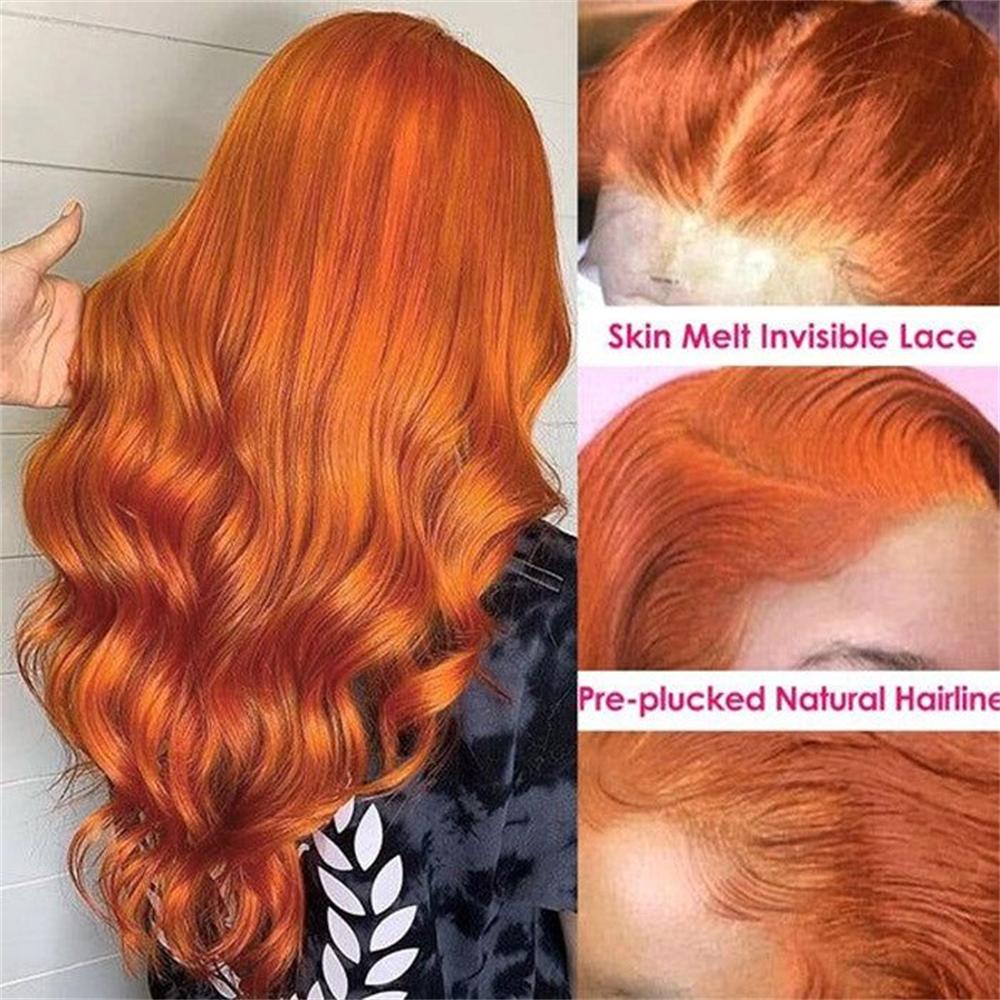 Wiggins Hair Copper Orange Pre Cut Ready Go Glueless Wig Body Wave 7X5 Lace Front Wigs Human Hair Pre Plucked TikTokShopBlackFriday