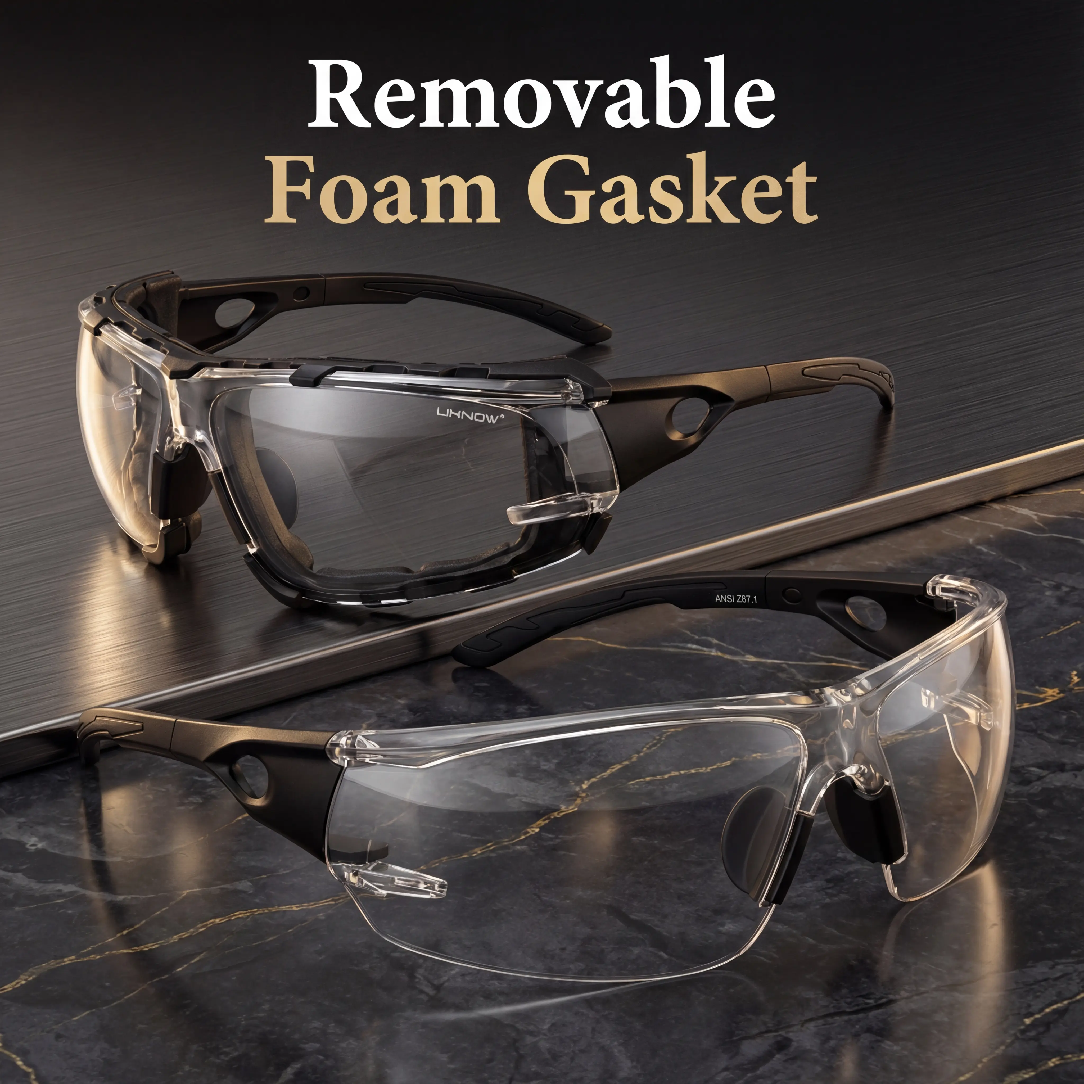 UKNOW Unisex Photochromic Safety Glasses, Impact-Resistant Clear Lens, ANSI Z87.1 Protective Eyewear for Indoor & Outdoor Use Side Shield Eye Protection