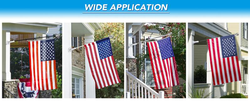 Heavy-Duty Flag Pole Holder Adjustable Multi-Position Mount with Stainless Steel Reinforced Brackets High Wind Resistance Aluminum Flag Pole Bracket