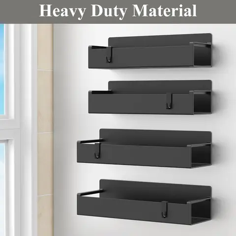 Magnetic spice rack for the fridge, magnetic storage rack, movable fridge organizer with 8 hooks, kitchen spice storage and organizer