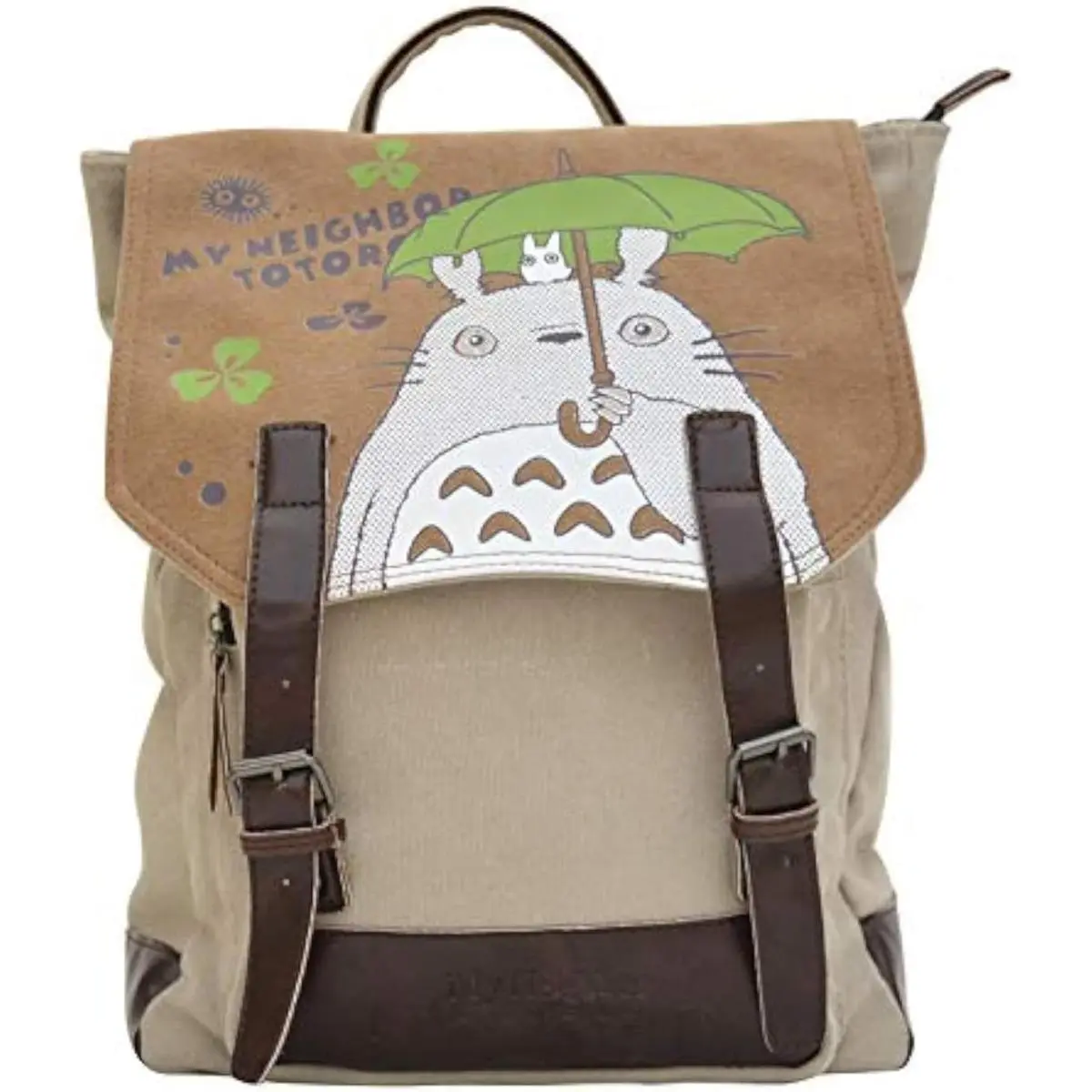 Totoro Vintage Canvas Backpack - Unisex Home Supplies Storage Bookbag, Adjustable Waterproof Oxford Bag, 5.1x11.4x17.3 Inches, Ideal for Anime Fans, Comic Con Cosplay & Birthday Gifting