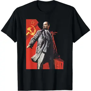 100% Cotton Lenin Forever Soviet Union USSR Russia Retro Vintage Jersey T-Shirt