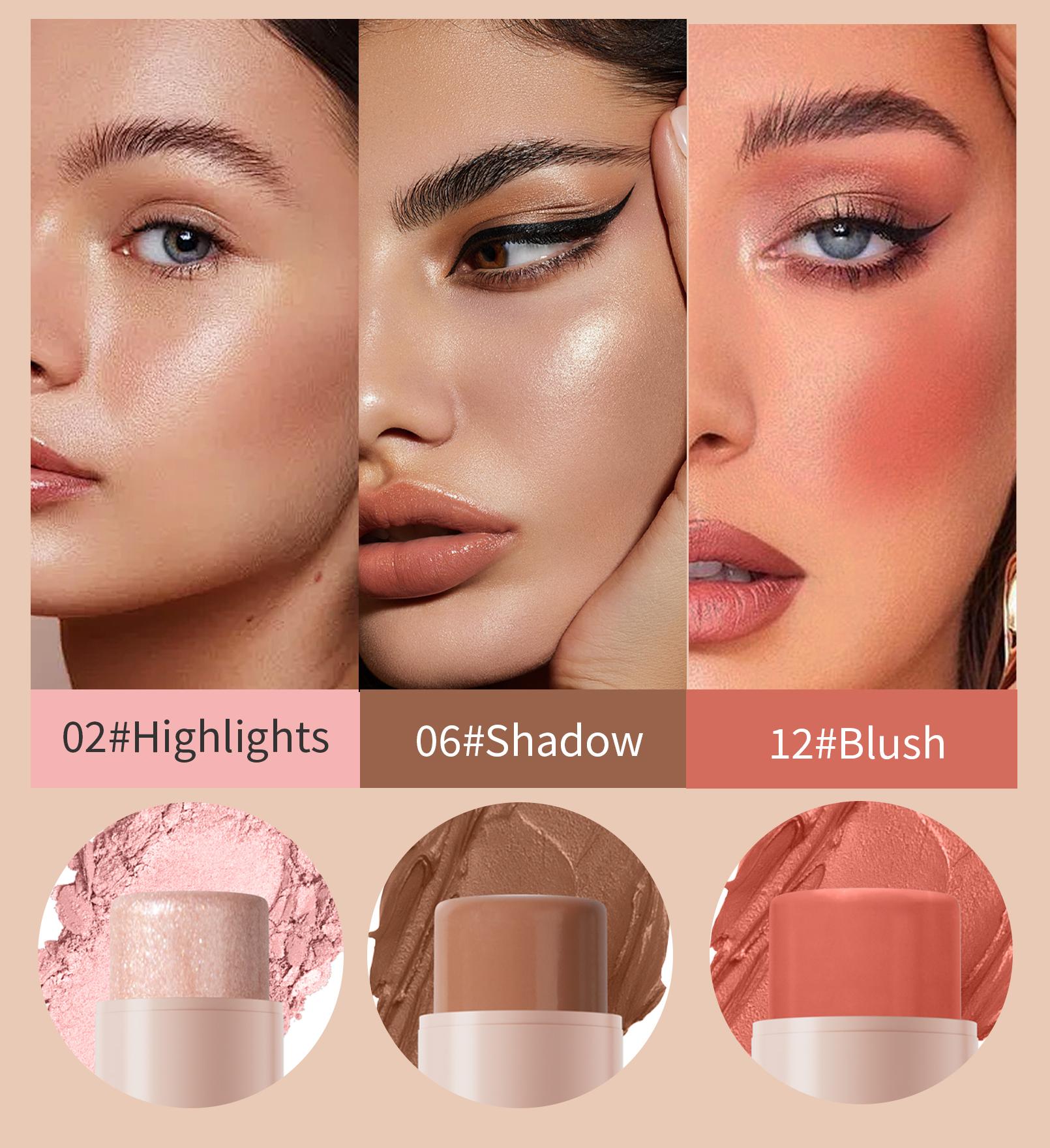 Makeup Face Brown Bronzer Contour Stick Contouring Bronzer Stick Highlighter Brightening Blusher Stick Rouge Cream Concealer Pen