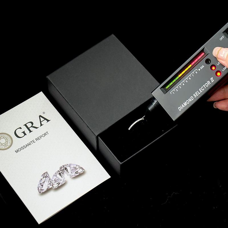 Delzzad S925 0.2ct Round Synthetic Moissanite Wedding bridal Set Band Stackable Cubic Eternity Ring