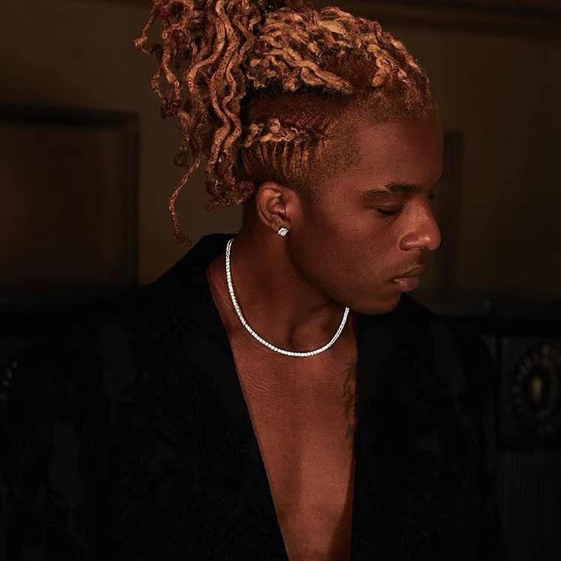 POPILY  3mm/5mm Simulated Diamond Tennis Necklace for Women, Classic 18"/20''/22"/24" with Secure Box Clasp Safety Latch