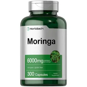 Horbäach Moringa Oleifera | 6000mg | 300 Powder Capsules | Non-GMO and Gluten Free Extract Formula | Complete Green Superfood Horbäach Moringa Oleifera | 6000mg | 300 Powder Capsules | Non-GMO and Gluten Free Extract Formula | Complete Green Superfood