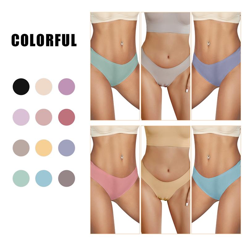 FINETOO Weekly Panties 7 Pack Seamless Thongs No Show Underwear V Waisted Comfortable Thong Panties XS-XL Smooth Lingerie Basic Minimalist Womenswear