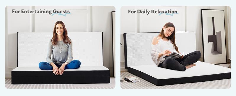 Tri-fold Memory Foam Mattress -Portable Foldable Mat, Collapsible and Washable Cover with CertiPUR-US Certified, for Travel & Camping & Yoga mattress