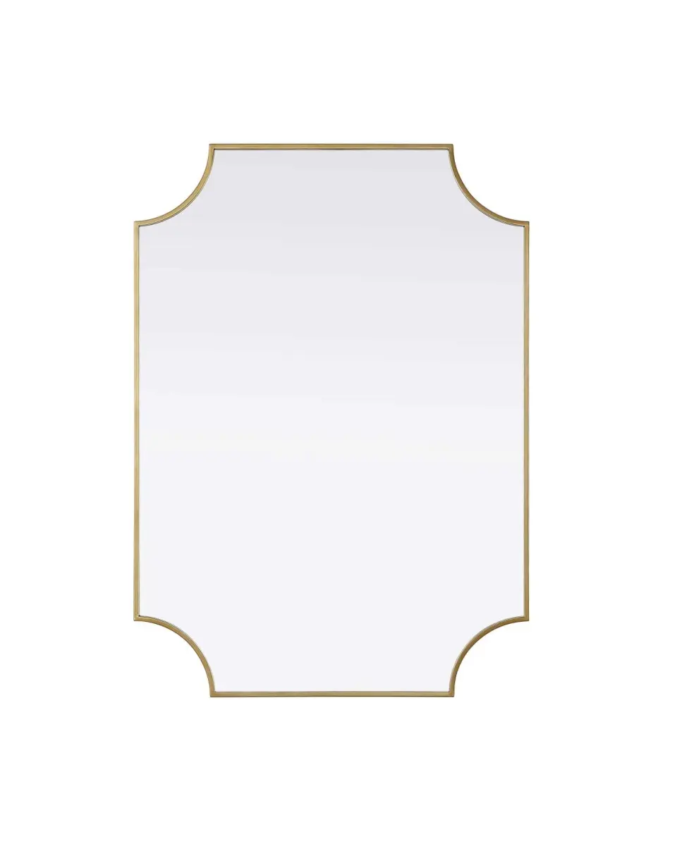 Elegant Kitchen & Bath MR3D3042BRA 30 x 42 in. Notched Metal Mirror, Brass