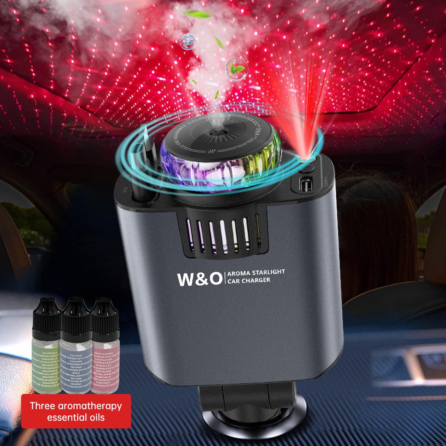 【New Airfreshener Starlight In Car Roof】5 in 1 Car Charger, Car Air Freshener with High Speed USB C Adapter with Lightning Cable & Charge Port for iPhone & Android Phone, Retractable Car Charger, Comes with 3 Bottles of Fragrance, Car Accessories 【New Airfreshener Starlight In Car Roof】5 in 1 Car Charger, Car Air Freshener with High Speed USB C Adapter with Lightning Cable & Charge Port for iPhone & Android Phone, Retractable Car Charger, Comes with 3 Bottles of Fragrance, Car Accessories