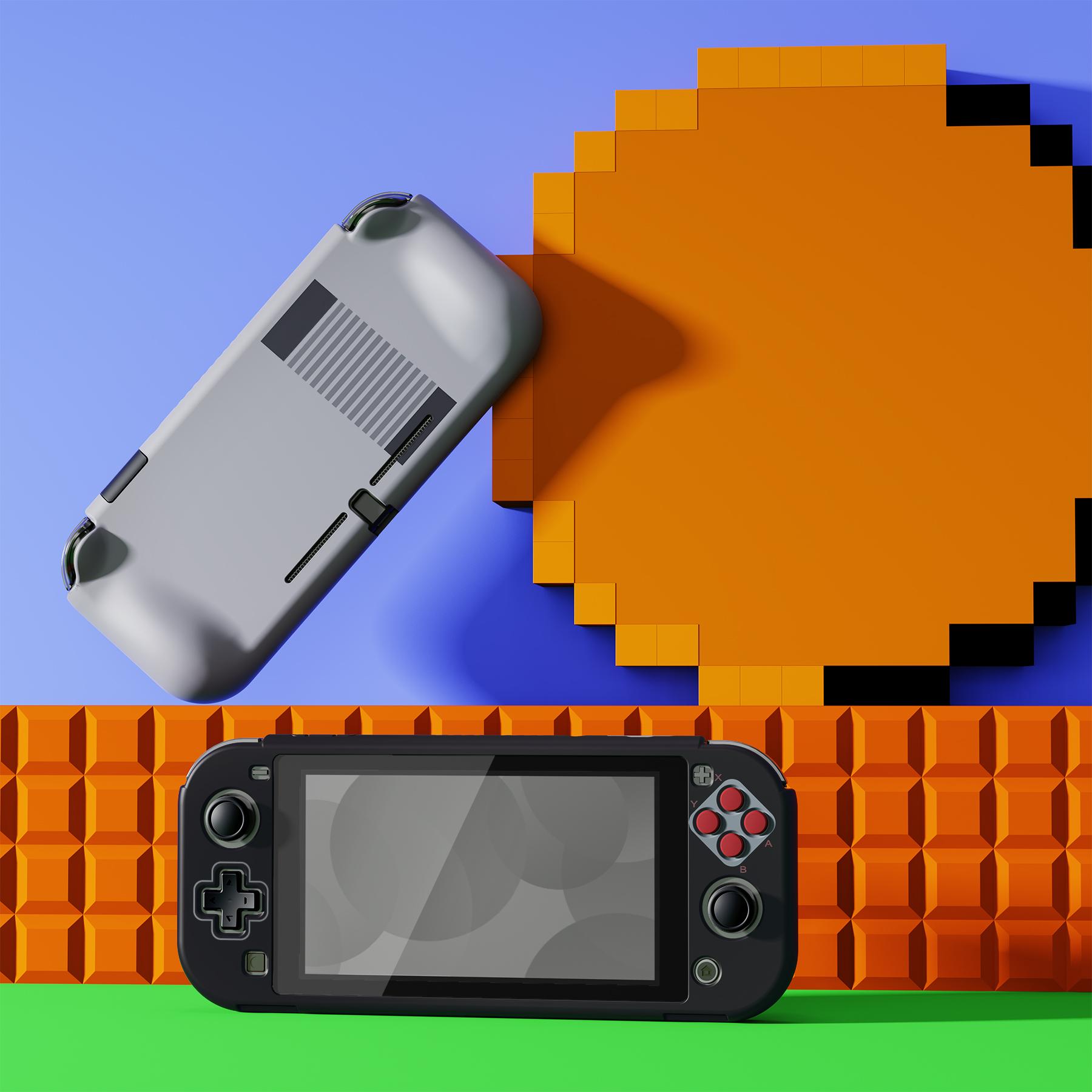 PlayVital ZealProtect Protective Case for Nintendo Switch Lite, Hard Shell Grip Cover for Nintendo Switch Lite with Screen Protector & Thumb Grip Caps & Button Caps - Gaming Accessories