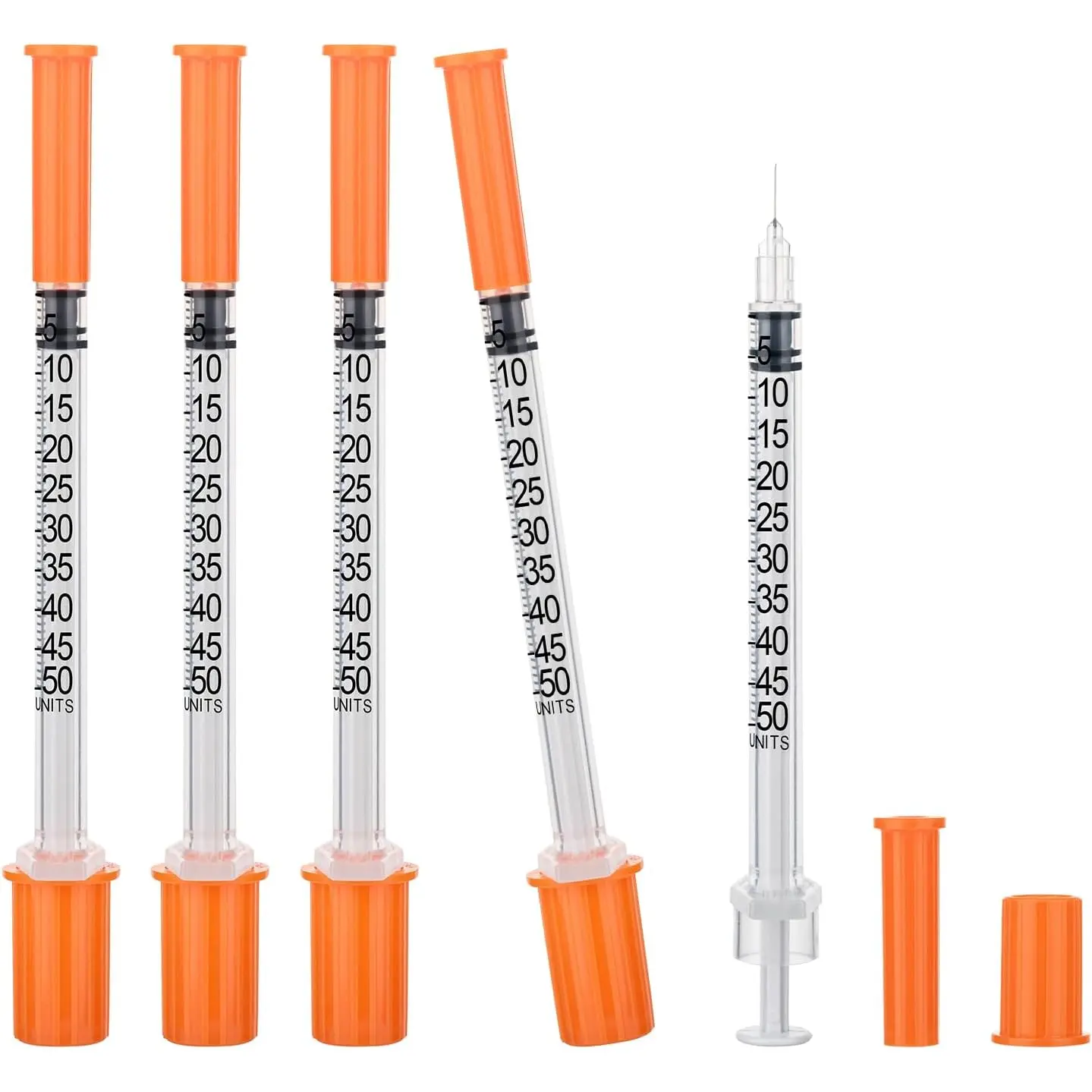 U-100 0.5cc Syringe 31g 1/4in (6mm), Disposable Lab Syringes 100 Pcs Individually Packaged
