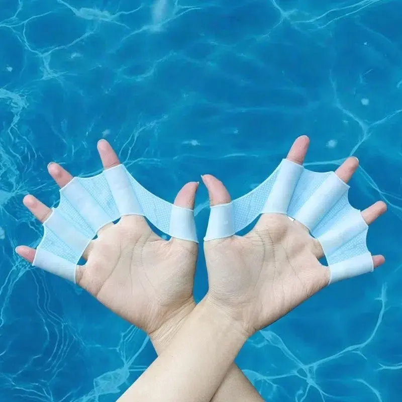 Silicone swimming paddles, lightweight and soft, fit securely without slipping, ergonomic design, suitable for swimming beginners, men, women and children, Sport Swimming Accessories