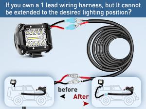 Nilight 2PCS 16 AWG 10 Feet Wiring Harness Extension Kit for LED Work Light Bar Led Pods Off Road Lights Driving Fog Light Boat Lighting Nilight 2PCS 16 AWG 10 Feet Wiring Harness Extension Kit for LED Work Light Bar Led Pods Off Road Lights Driving Fog Light Boat Lighting