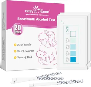 Easy@Home Breastmilk Alcohol Test Strips, 20 Pack at Home Alcohol Tests for Breastfeeding and Lactation Milk Testing, Give Nursing Mothers Clarity, Easy, Quick and Precise Detection
