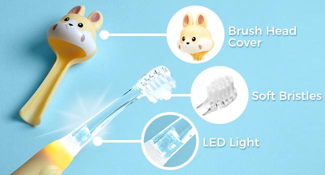 Papablic Baby Training Toothbrush Set for 6-24M, Carrot Teether & Bunny Sonic Brush, Teething & Brushing Stages, Easter Gift!