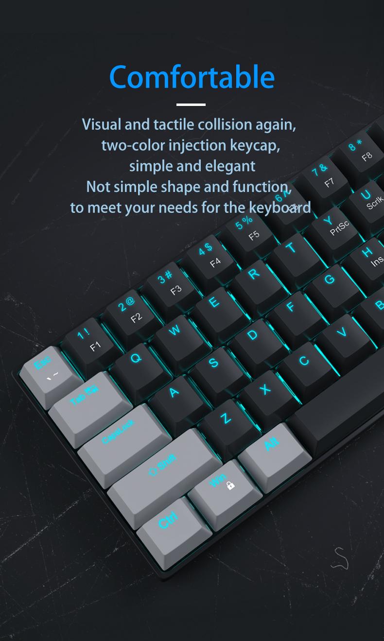 MageGee 60% Mechanical Keyboard, Game Keyboard with Blue Switch and Navy Blue Backlight, Small and Compact 60% Keyboard Mechanical, Portable 60% Game Keyboard, Gamer