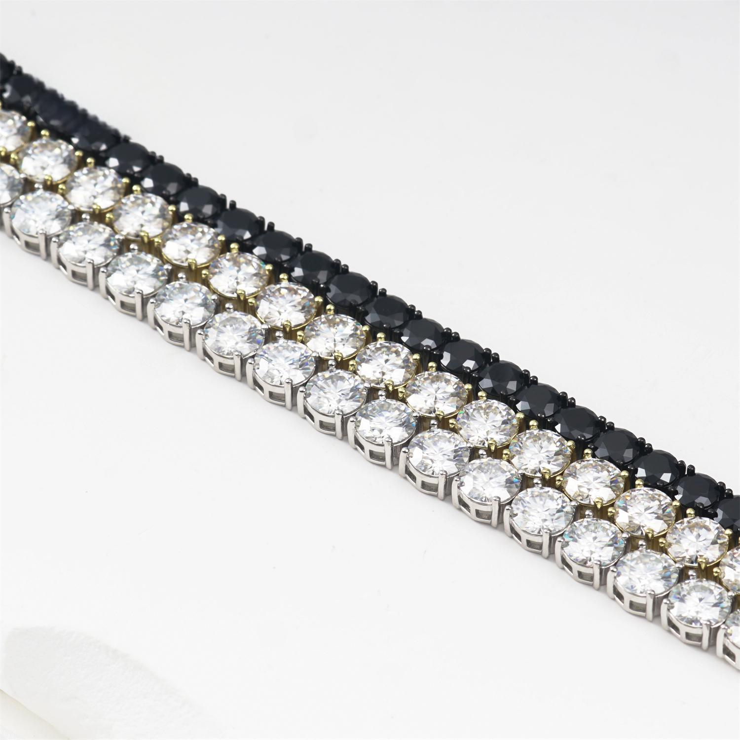 Delzzad Tennis Bracelet VVS D Color Synthetic Moissanite S925 Sterling Silver Tennis Chain Birthday Anniversary Mother's Day Gifts for Men Women With Giftbox Dainty Layered Anklet