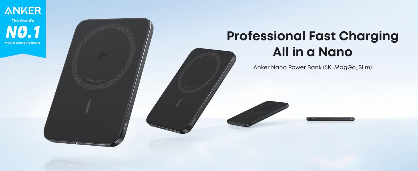 [Live Only]Anker Nano Power Bank, Ultra-Slim 5,000mAh Magnetic Battery Pack, Qi2 Certified 15W Max Ultra-Fast MagSafe-Compatible Portable Charger, Ergonomic Design, For iPhone 16/15/14/13/12 Series Only