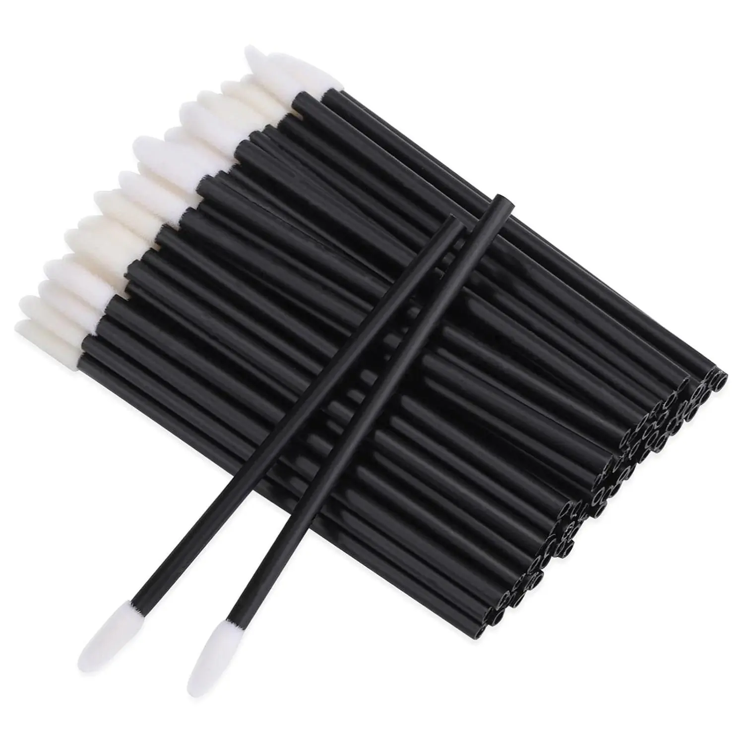 100 Pieces Disposable Lip Wands Lip Gloss Applicators Lipstick Lint Free Wands Makeup Applicator Lip Brushes Doe Foot Applicator