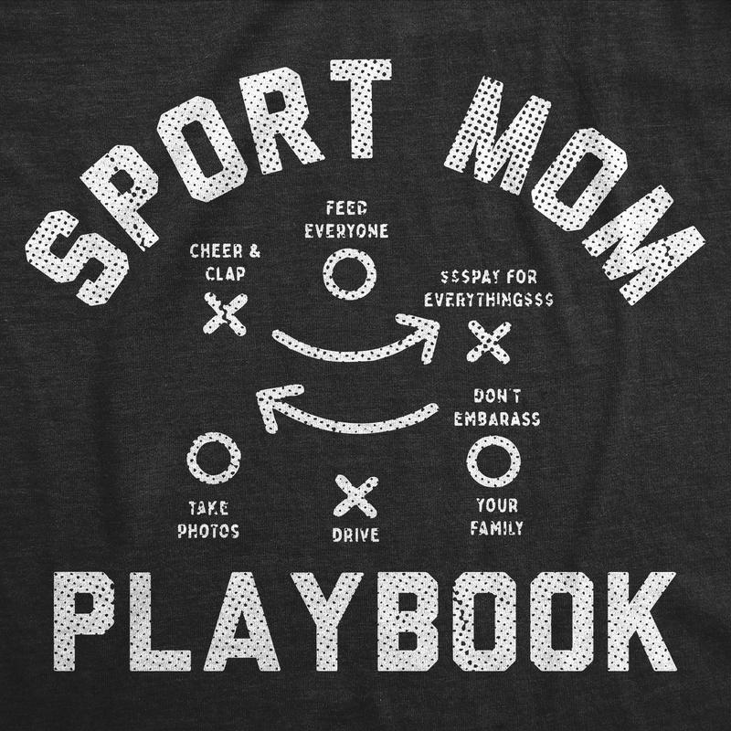 Womens Funny T Shirts Sport Mom Playbook Sarcastic Graphic Novelty Tee for Ladies Funny Womens T Shirts Cute Vintage Fashion Casual Ladies T-Shirt Gift Funny Sarcastic Top Women's Novelty Tees Black -