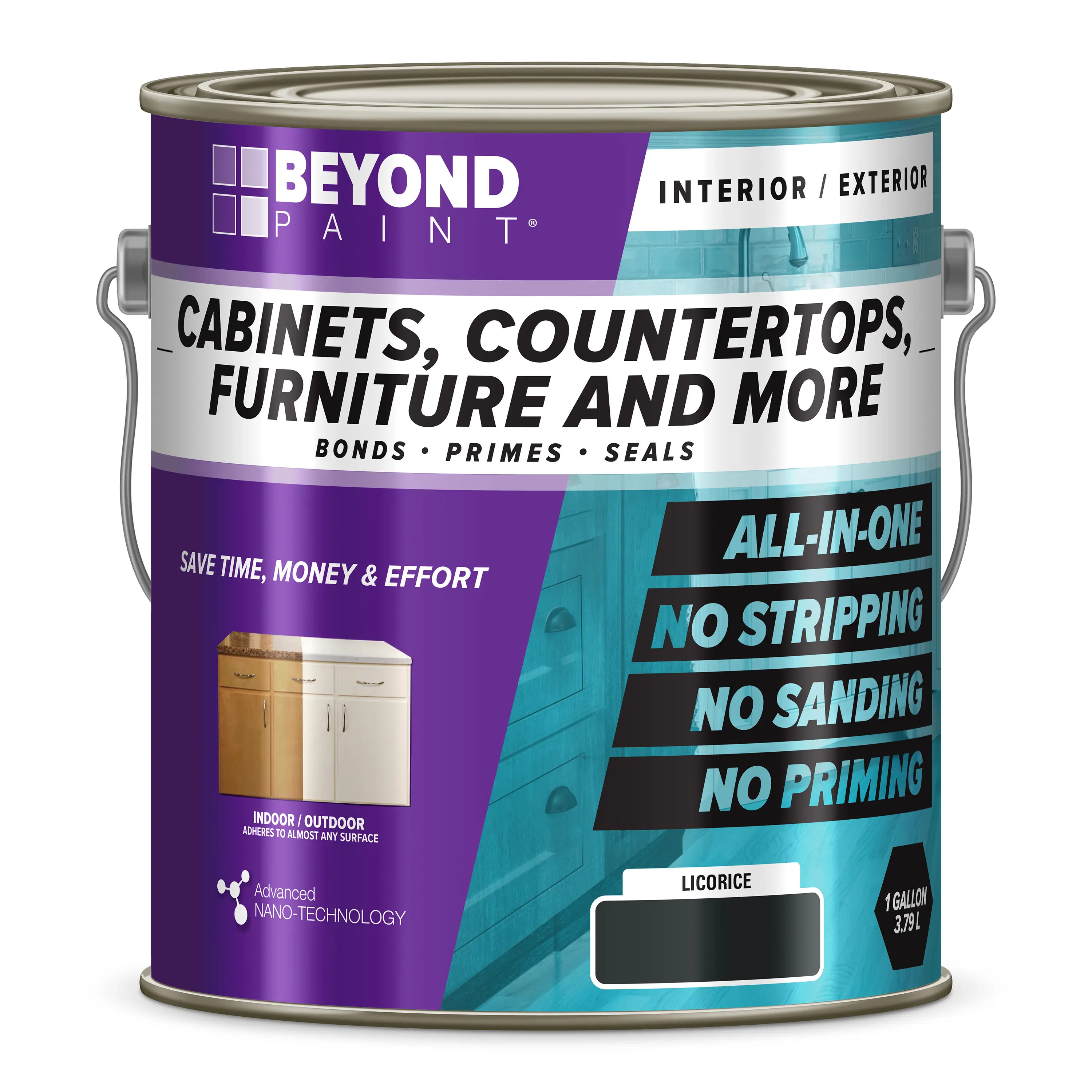Beyond Paint All-In-One Licorice Refinishing Paint for Cabinets, Countertops, Furniture, and more