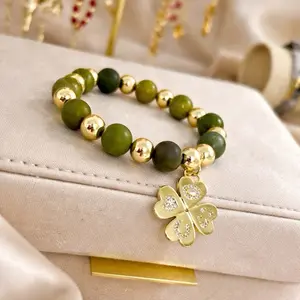 Olive Clover Charm Bracelet