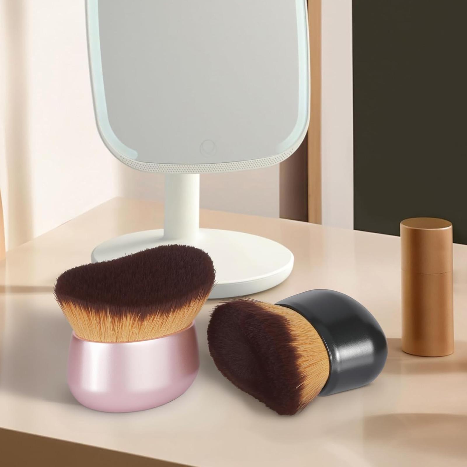 Extra Large Makeup Brush & Self Tanning Brush for Foundation Arms Legs Bronzer Blend Body Face Back Makeup Pink Rose Gold Ergonomic Design Luxurious Bristles Wet Dry Use