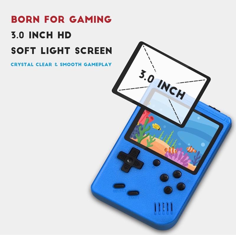 Retro Handheld Game Console, Portable Video Game Console with 400 Classic Games, 3.0 inches HD Screen, Support TV & Two Players Present for Adults, Kids(Red) Compact Lithium Rechargeable Protection