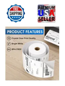 4x6 Direct Thermal Shipping Labels – 250/Roll, 2 Rolls (500 Total) – Perforated, Strong Adhesive
