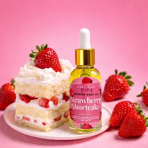 Strawberry Shortcake Scented Body Oil- 1 oz. Glass Dropper Bottle, Strawberry Body Glow Oil, Sweet Strawberry Body Oil, Easter gifts, Mother's Day, Strawberry shortcake fragrance