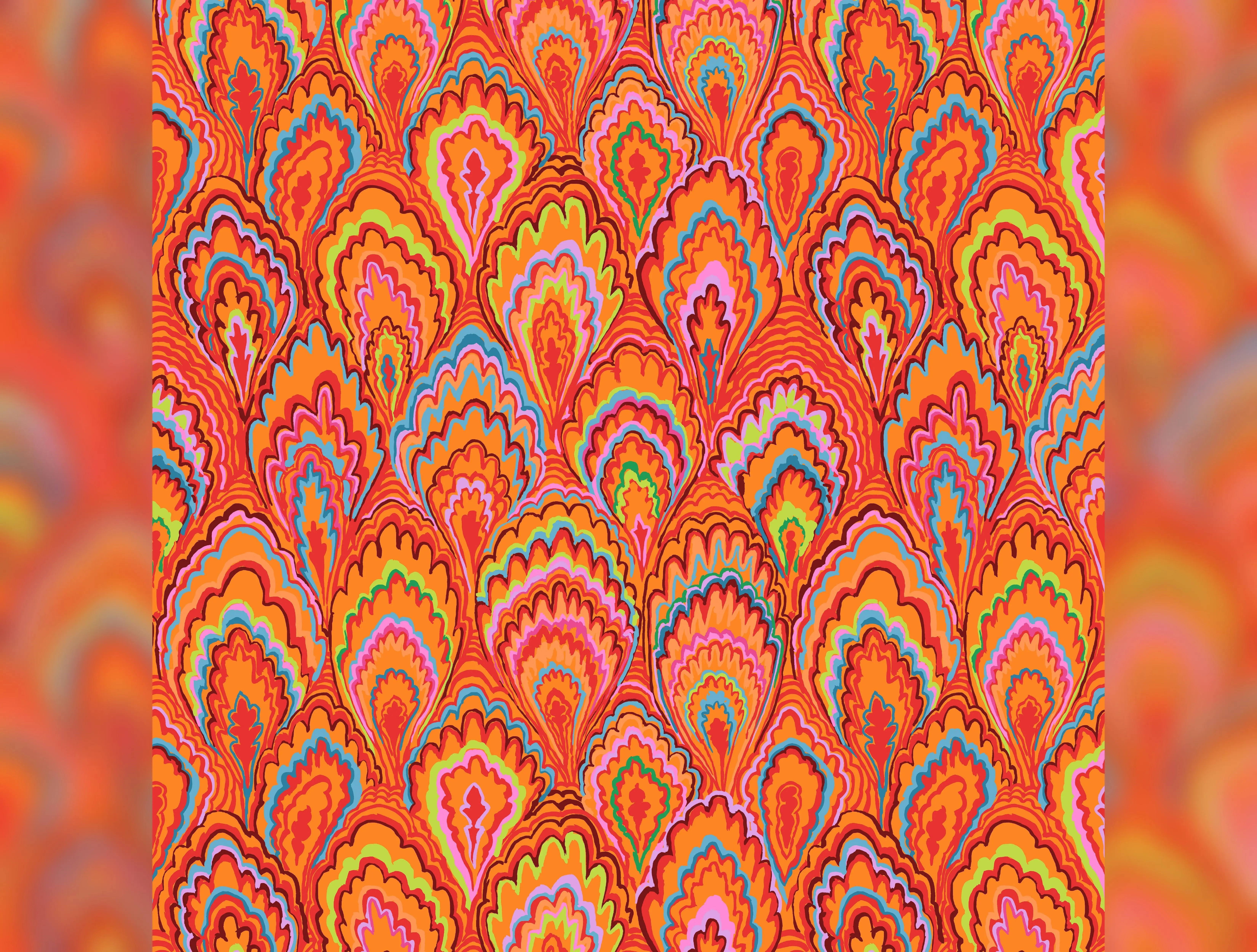February 2025 | Marble Scallops - Red by Kaffe Fassett Collective for Free Spirit | PWGP207.RED