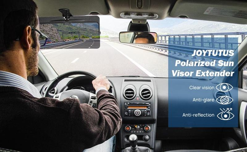 JOYTUTUS Universal Anti-Glare Polarized Car Sun Visor Extender with UV400 Protection 12.6 x 5 Lens Size Quick 5 Sec Install Safe Driving Windshield Shade JOYTUTUS Universal Anti-Glare Polarized Car Sun Visor Extender with UV400 Protection 12.6 x 5 Lens Size Quick 5 Sec Install Safe Driving Windshield Shade