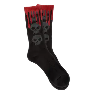 3 SKULL BLOOD SOCKS - BLACK/BLACK