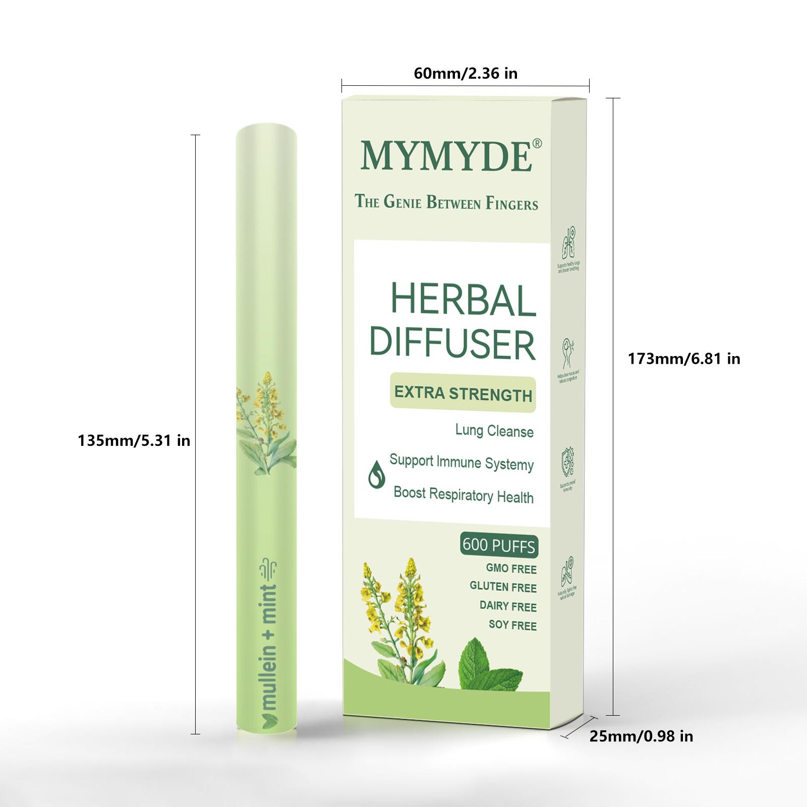 MYMYDE Thyme and mint extracts for lung detoxification and oral air freshening, herbal diffusion pen relaxation stick Solution