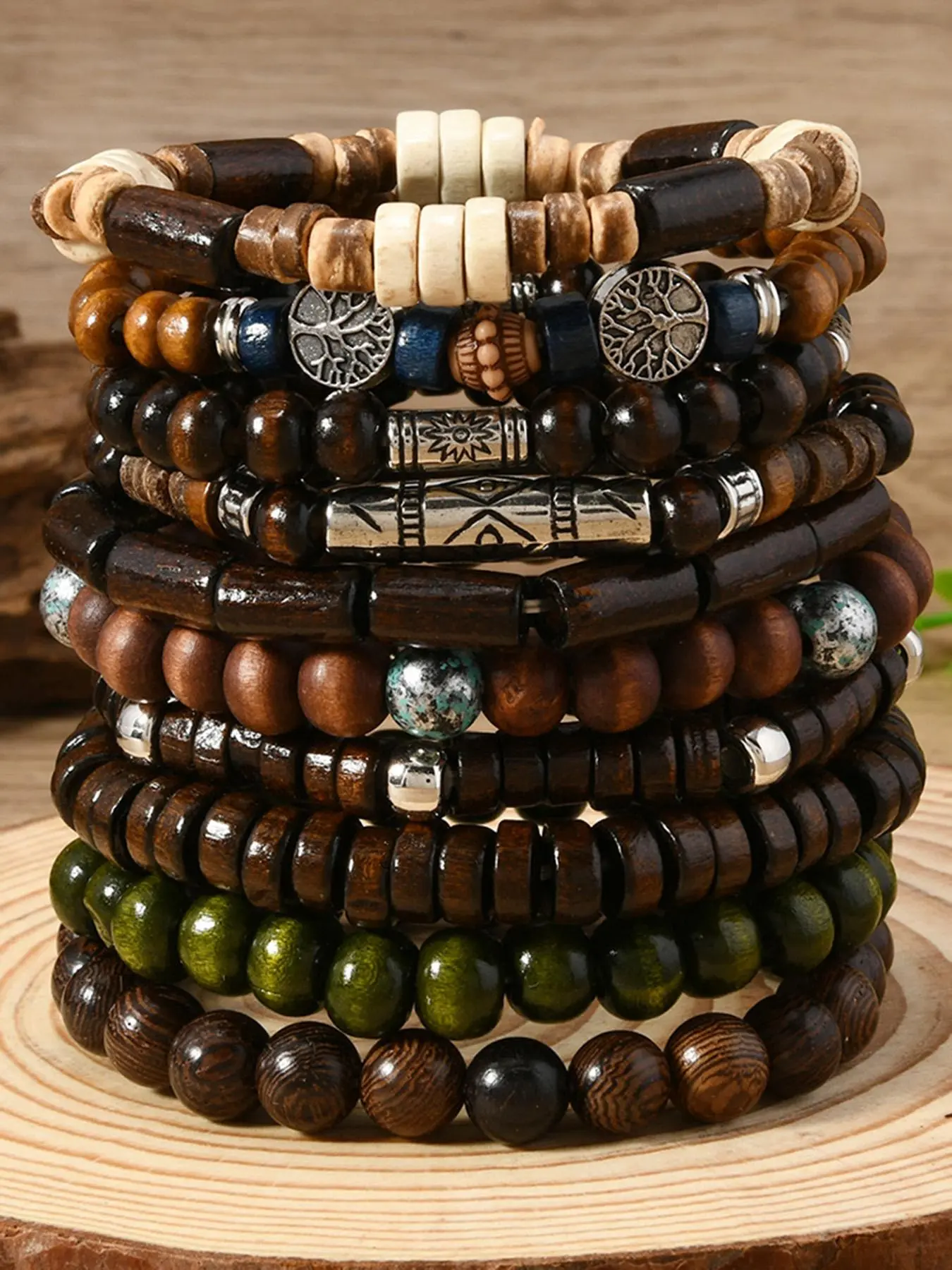 Boho Style Beaded Bracelet Sets, Fashionable Elastic Bracelet for Men & Women, Trendy All-match & Exquisite Jewelry for Birthday Gift, Bohemian Bracelets, Bracelets Stack, Bohemian Versatile Jewelry