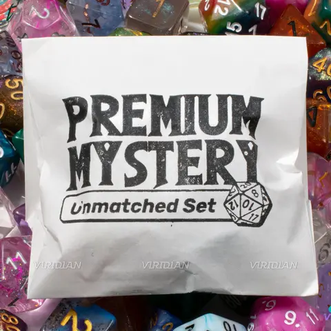 Premium Mystery Unmatched/Mixed Set of (7) Dice | Each Die Is Unique | Board Game TTRPG Dice Set