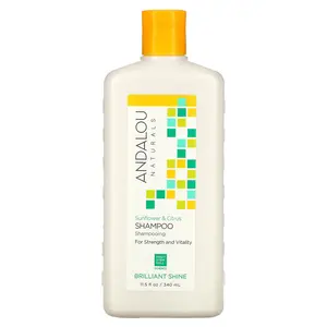 Andalou Naturals Shampoo, Brilliant Shine, For Strength and Vitality, Sunflower & Citrus, 11.5 fl oz (340 ml)