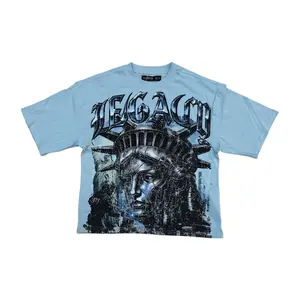 T2609 - Legacy with Rhinestone Cropped Oversized Graphic T-Shirt