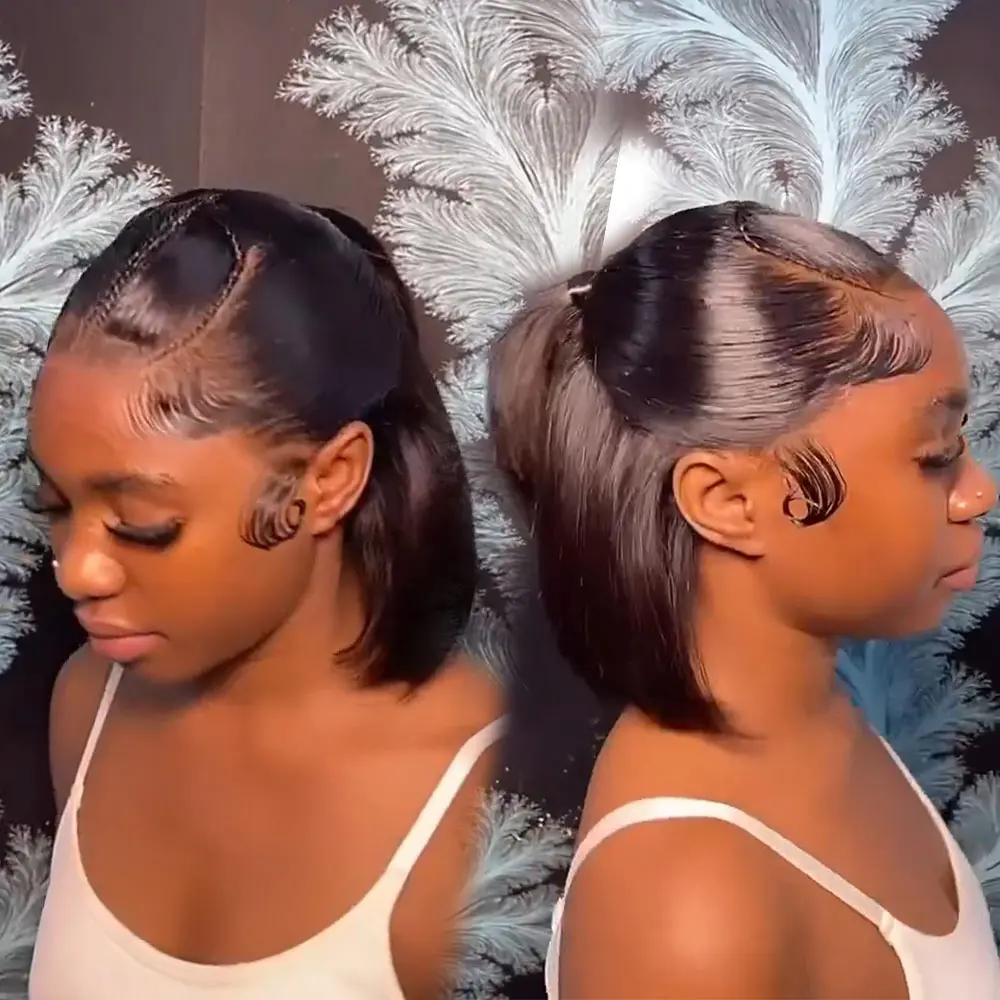 Alipearl Hair Half Up Half Down 13x4 Lace Frontal Human Hair Pre Styled Glueless Ponytail Wig Pre Bleached Pre Cut Braided Bob Wig Beginner Friendly #TikTokShopBackToSchool #SoHoChic