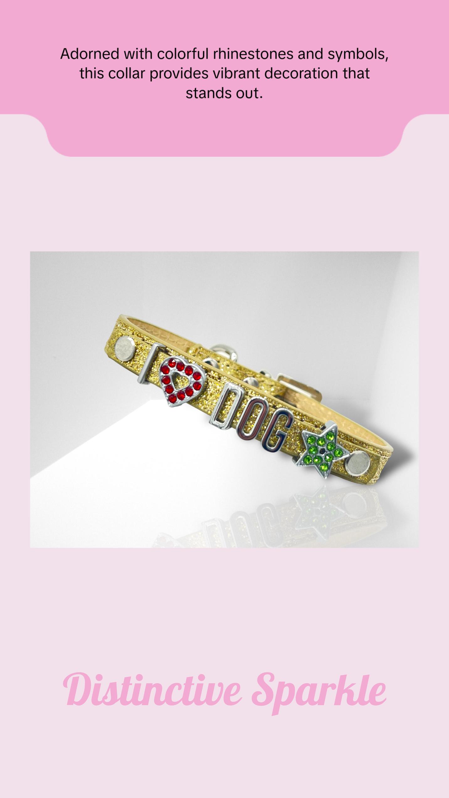 ALPHABET Brilliance Personalized Handmade PU Leather Dog Collar ALPHABET Brilliance Personalized Handmade PU Leather Dog Collar