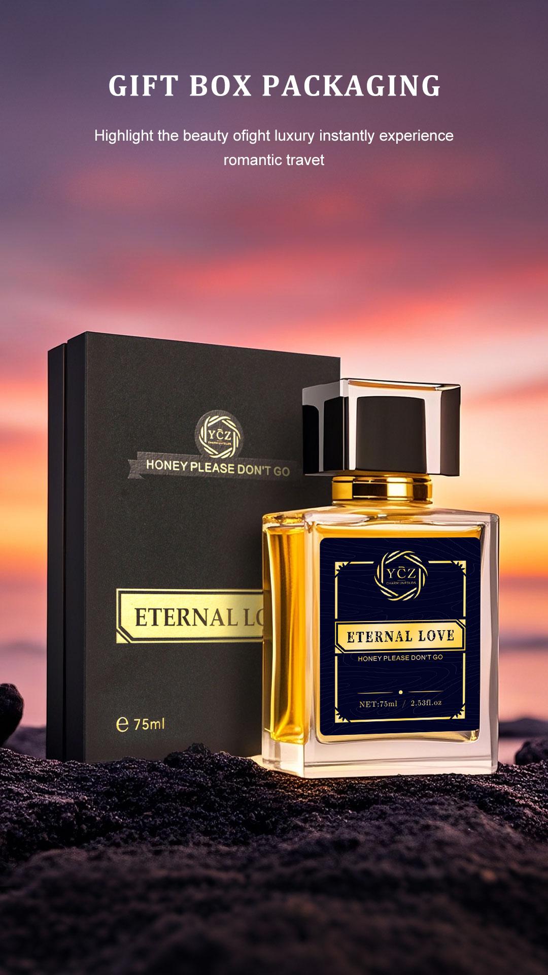 YCZ Eternal Love Men's Cologne 2.6oz Aromatic Citrusy Woody Scented Eau De Parfum 75ml Gift for Clubbers Liquid Perfume with Lemon & Pineapple Notes Fragrances Cosmetics Elegant Fragrance Bold Elegant Fragrance Captivating Fragrance
