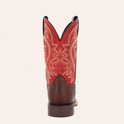 Durango Men's Shyloh Mahogany & Dynamite Red Wide Square Toe Cowboy Boots