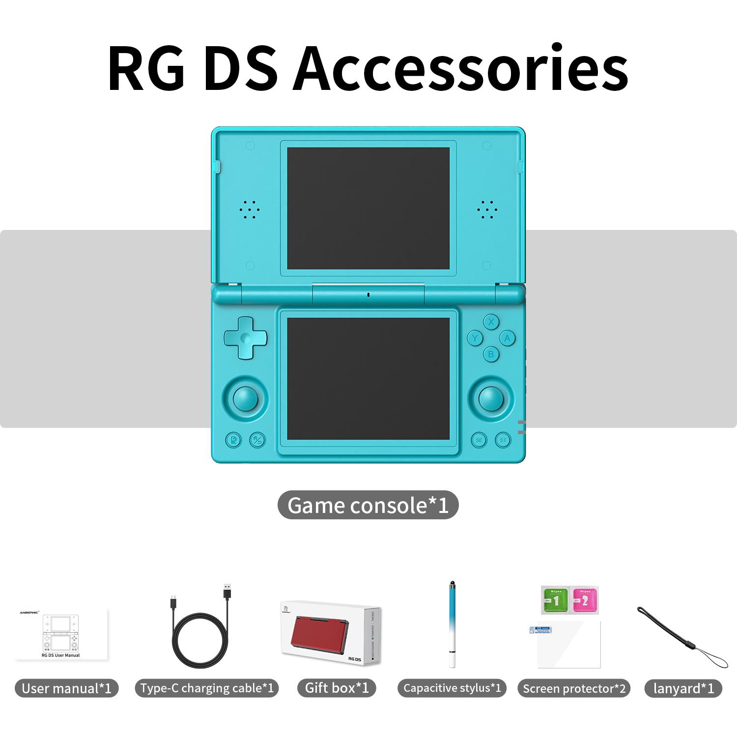 ANBERNIC RG DS Handheld Game Consoles RGDS Retro Gaming Console Dual-screen Video Game Console 3+32GB Android 14 Portable Pocket Arcade No Card 4000mAh Battery WiFi Bluetooth HD Output Turquoise Blue,sohochic ANBERNIC RG DS Handheld Game Consoles RGDS Retro Gaming Console Dual-screen Video Game Console 3+32GB Android 14 Portable Pocket Arcade No Card 4000mAh Battery WiFi Bluetooth HD Output Turquoise Blue,sohochic